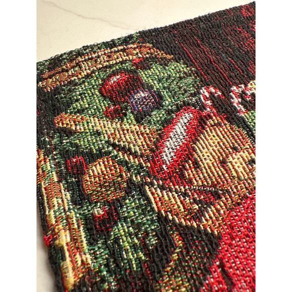 Santa Tapestry Placemat 13" x 19" Santa by the Tree Fabric Pillow Replacement - Picture 6 of 6